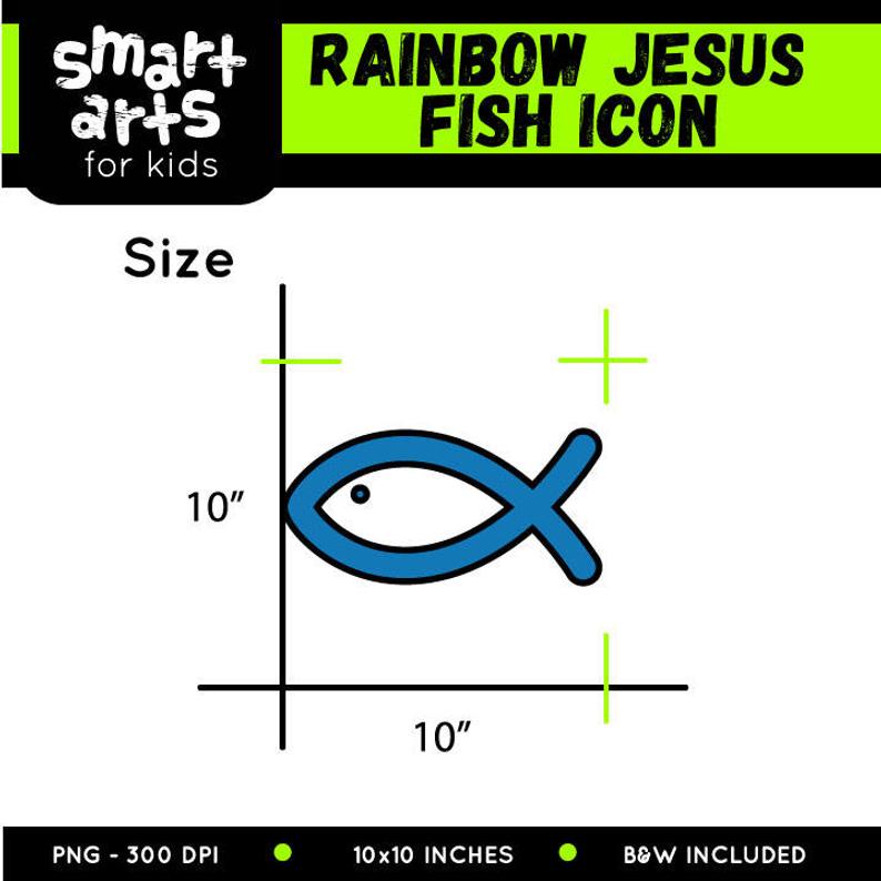794x794 Rainbow Jesus Fish Icon Clip A Rt Instant Download Bible Etsy