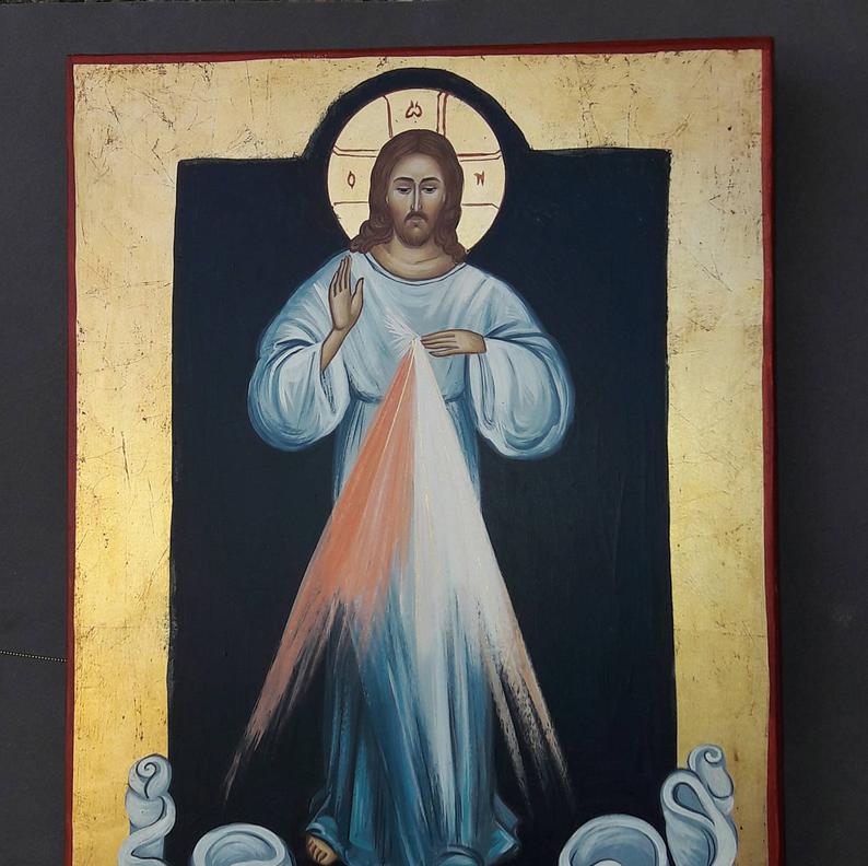 794x792 Divine Mercy Of Jesus Ic Xc Religious Original Icon Jesus Etsy