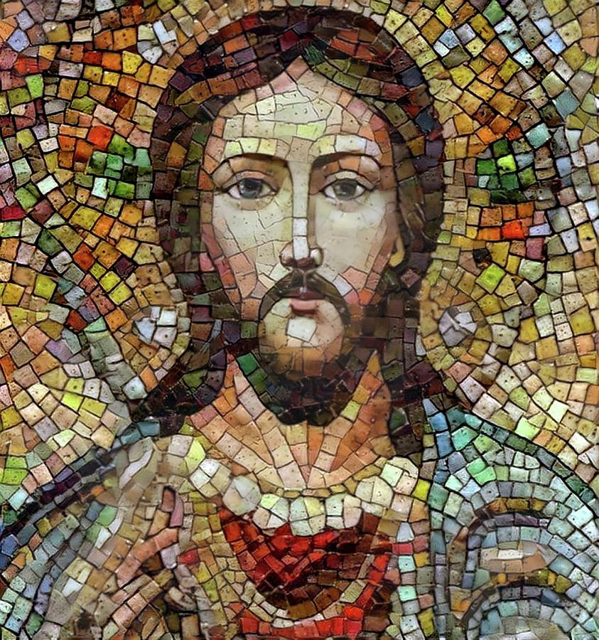 843x900 Jesus Christ Mosaic Icon Digital Art