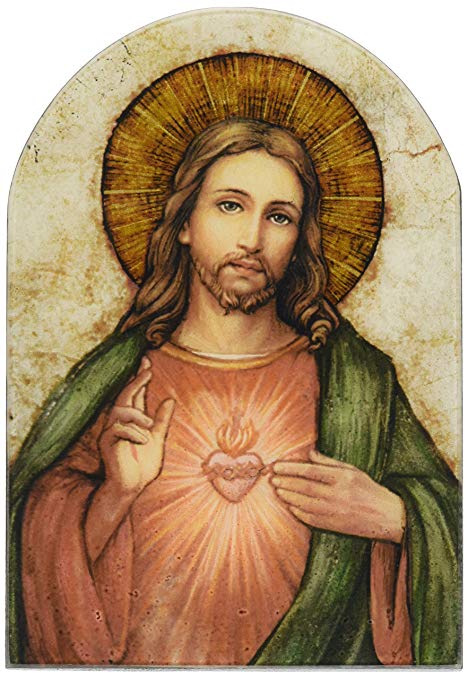 468x679 Sacred Heart Of Jesus Christ Icon Inch Wood Arched