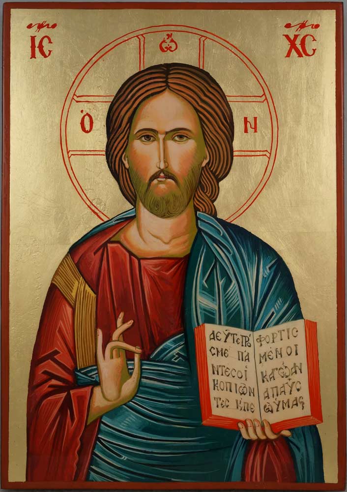 706x1000 Jesus Christ Open Book Large Hand Painted Icon