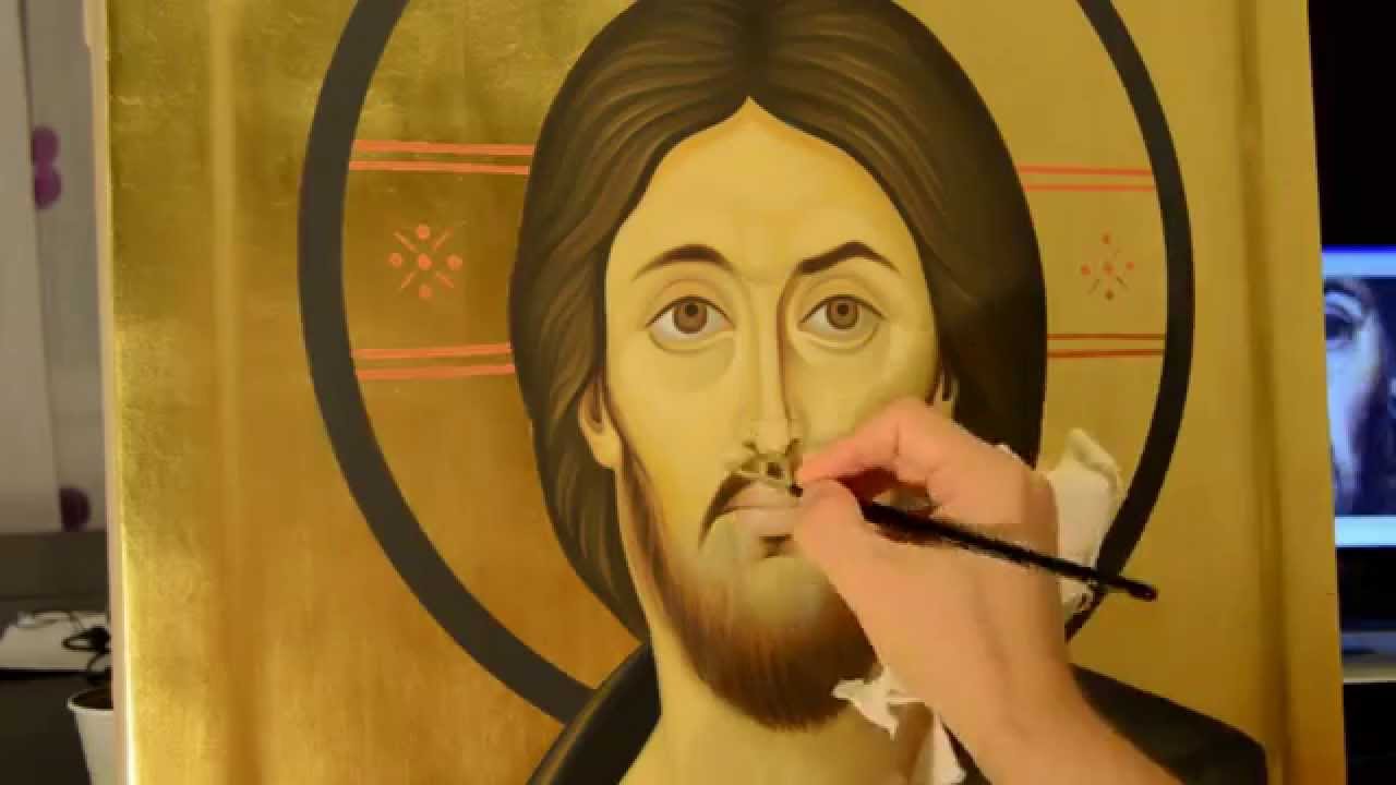 1280x720 Painted Orthodox Icon Of Jesus Christ Pantocrator From Sinai