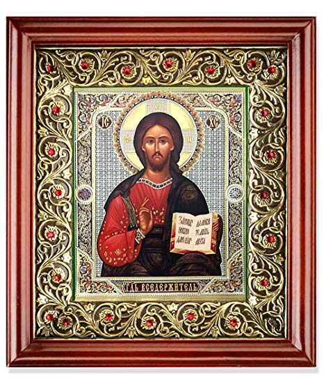 466x558 Jesus Christ The Teacher Icon In Wooden Frame Shrine