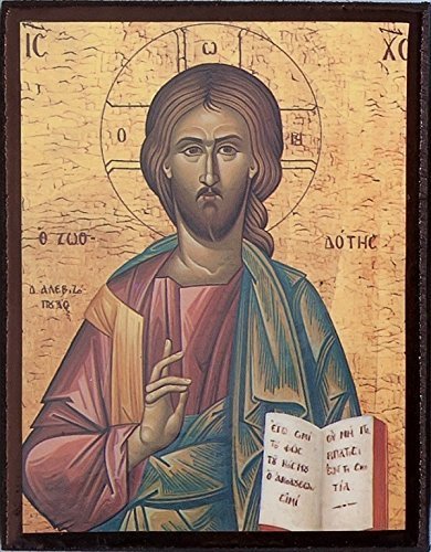 390x500 Religious Wooden Jesus Christ Greek Icon Jesus Christ Pantocrator
