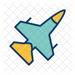 256x256 Jet Icon Of Colored Outline Style