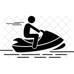 256x256 Jet Ski Icon Of Glyph Style