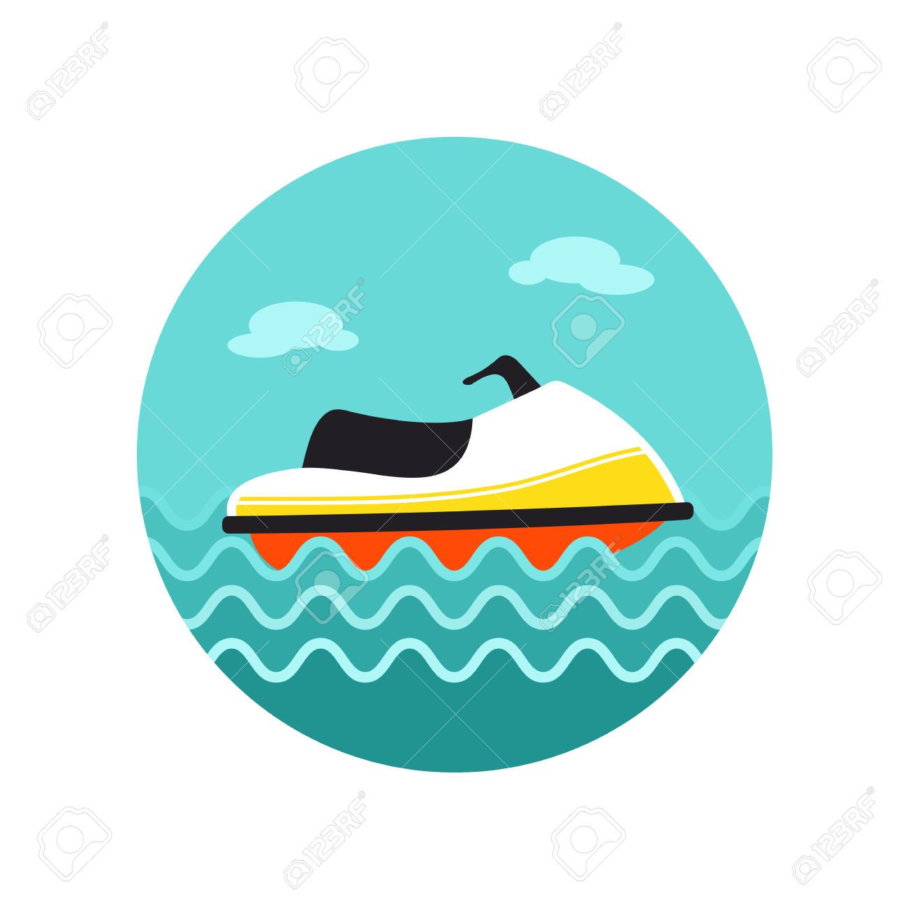 1300x1300 Stock Vector Icons Trademark Vector Icons, Jet Ski, Vacation