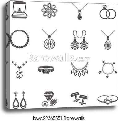 Jewelry Icon Black, Canvas Print Barewalls Posters Prints 382x390 Jewelry Icon Black, Canvas Print Barewalls Posters Prints