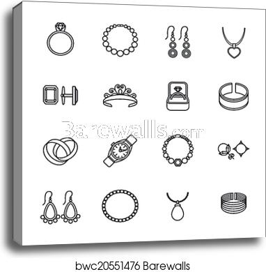 Jewelry Icon Outline, Canvas Print Barewalls Posters Prints 382x390 Jewelry Icon Outline, Canvas Print Barewalls Posters Prints