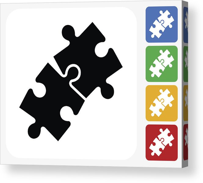 Jigsaw Icon Flat Graphic Design Acrylic Print 665x602 Jigsaw Icon Flat Graphic Design Acrylic Print