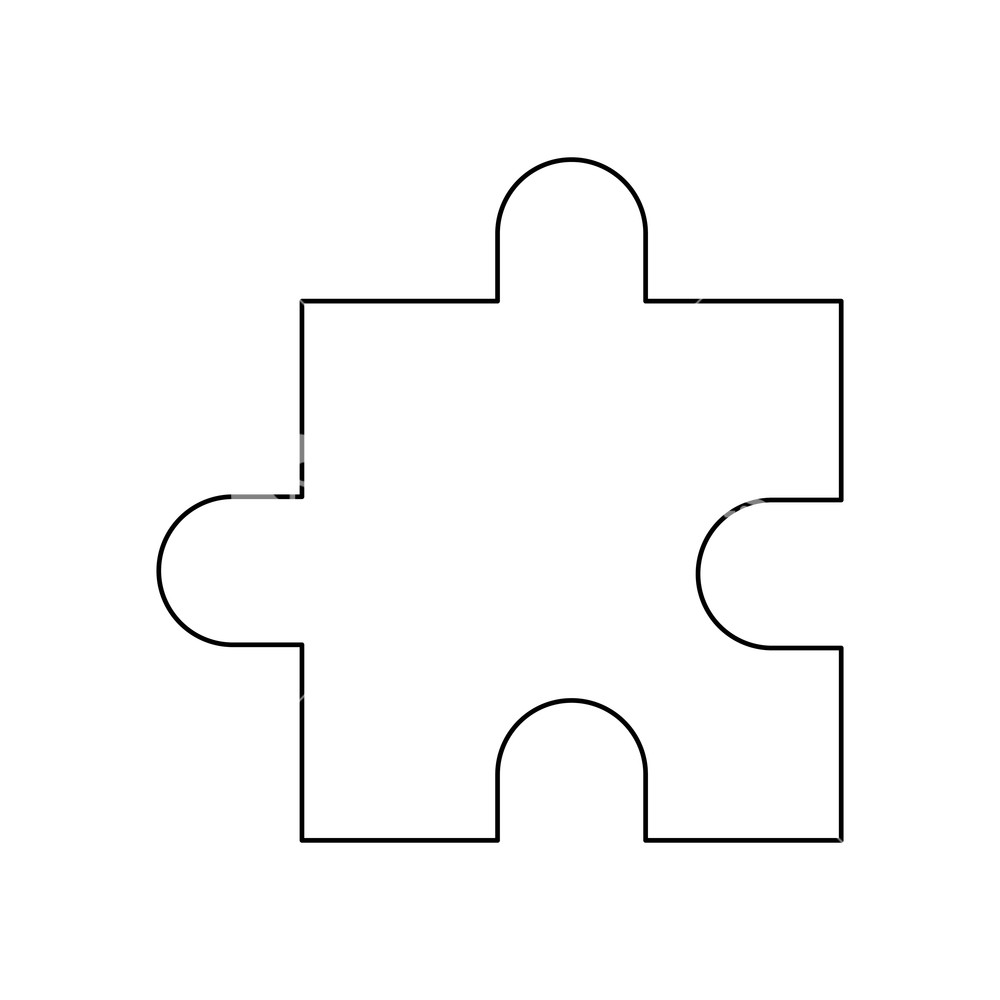 1000x1000 Jigsaw Puzzle Icon Over White Background Vector Illustration