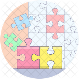 256x256 Jigsaw Puzzle Icon Of Colored Outline Style
