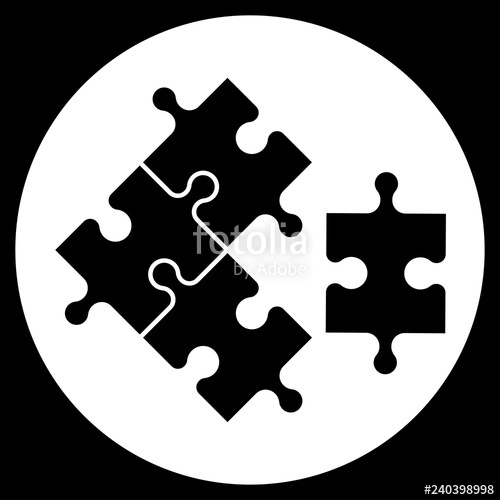500x500 Jigsaw Puzzle Icon, Vector Illustration