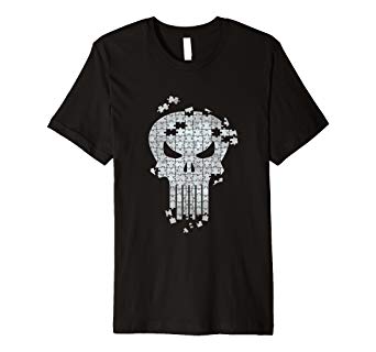 342x320 Marvel The Punisher Skull Icon Jigsaw Puzzle T Shirt