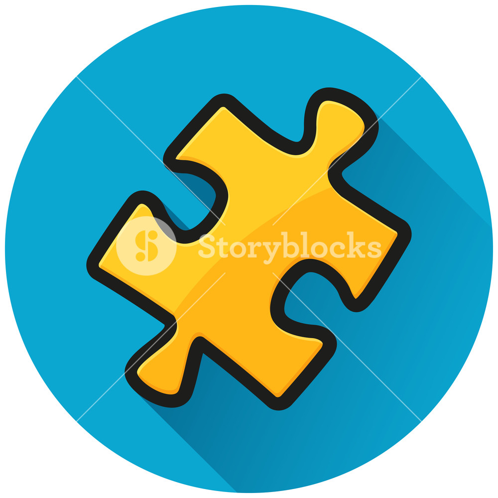 1000x1000 Illustration Of Jigsaw Puzzle Circle Blue Icon Royalty Free Stock