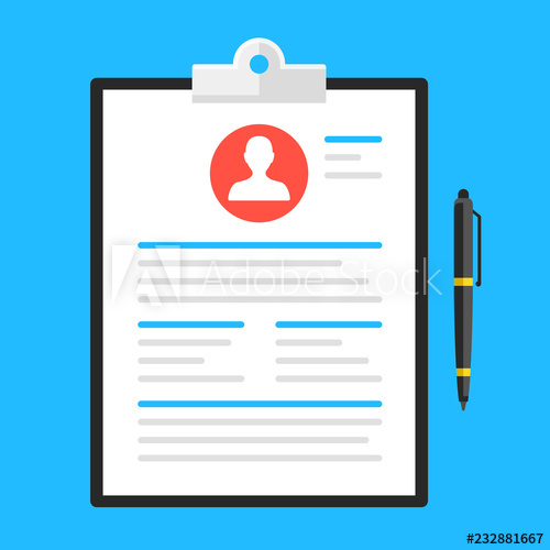 500x500 Job Application Form, Resume, Cover Letter Clipboard With Man