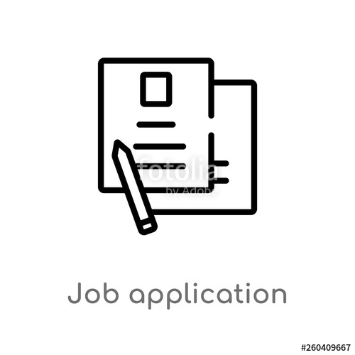 500x500 Outline Job Application Vector Icon Isolated Black Simple Line