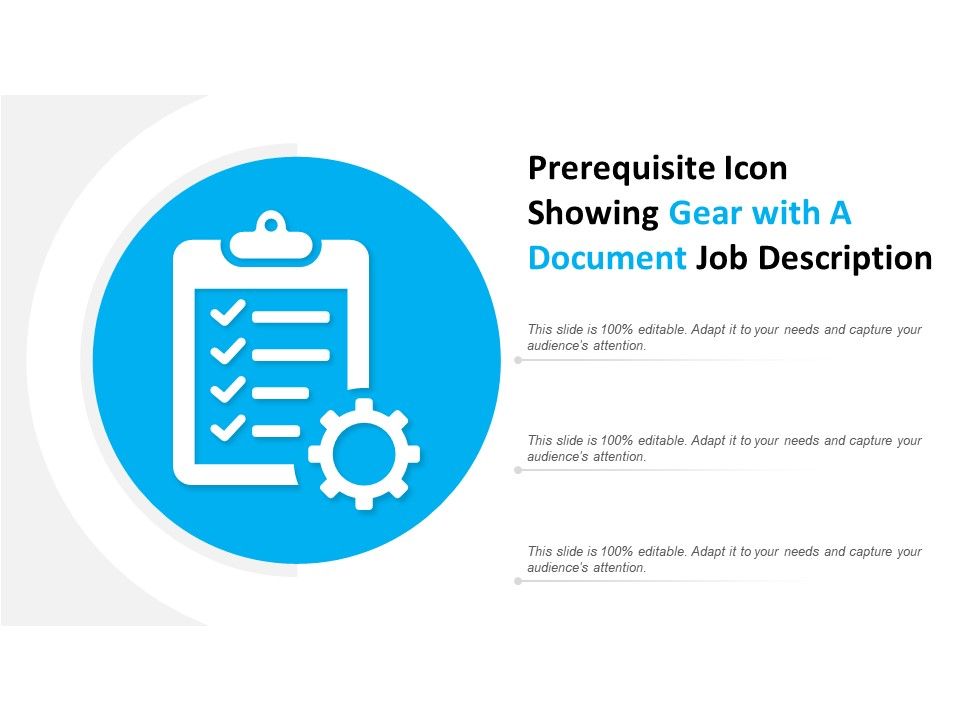 960x720 Prerequisite Icon Showing Gear With A Document Job Description