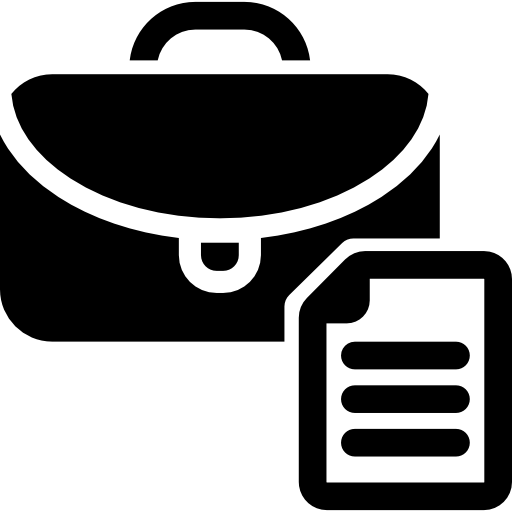 512x512 Job Search Symbol Of Suitcase And Curriculum Paper Icons Free