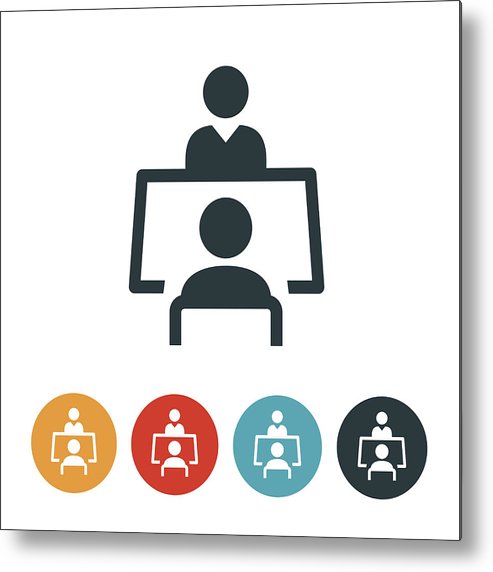 493x572 Job Interview Icon Metal Print
