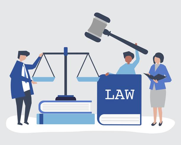 612x490 Illustration Of People With Justice And Order Icons