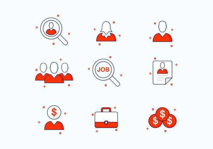 700x490 Job Search Icon Set Vector