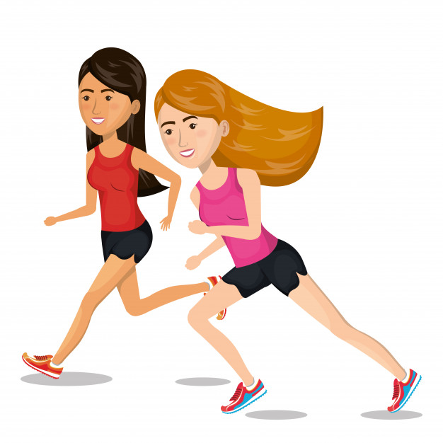 626x626 Girl Cartoon Running Jogging Icon Vector Premium Download