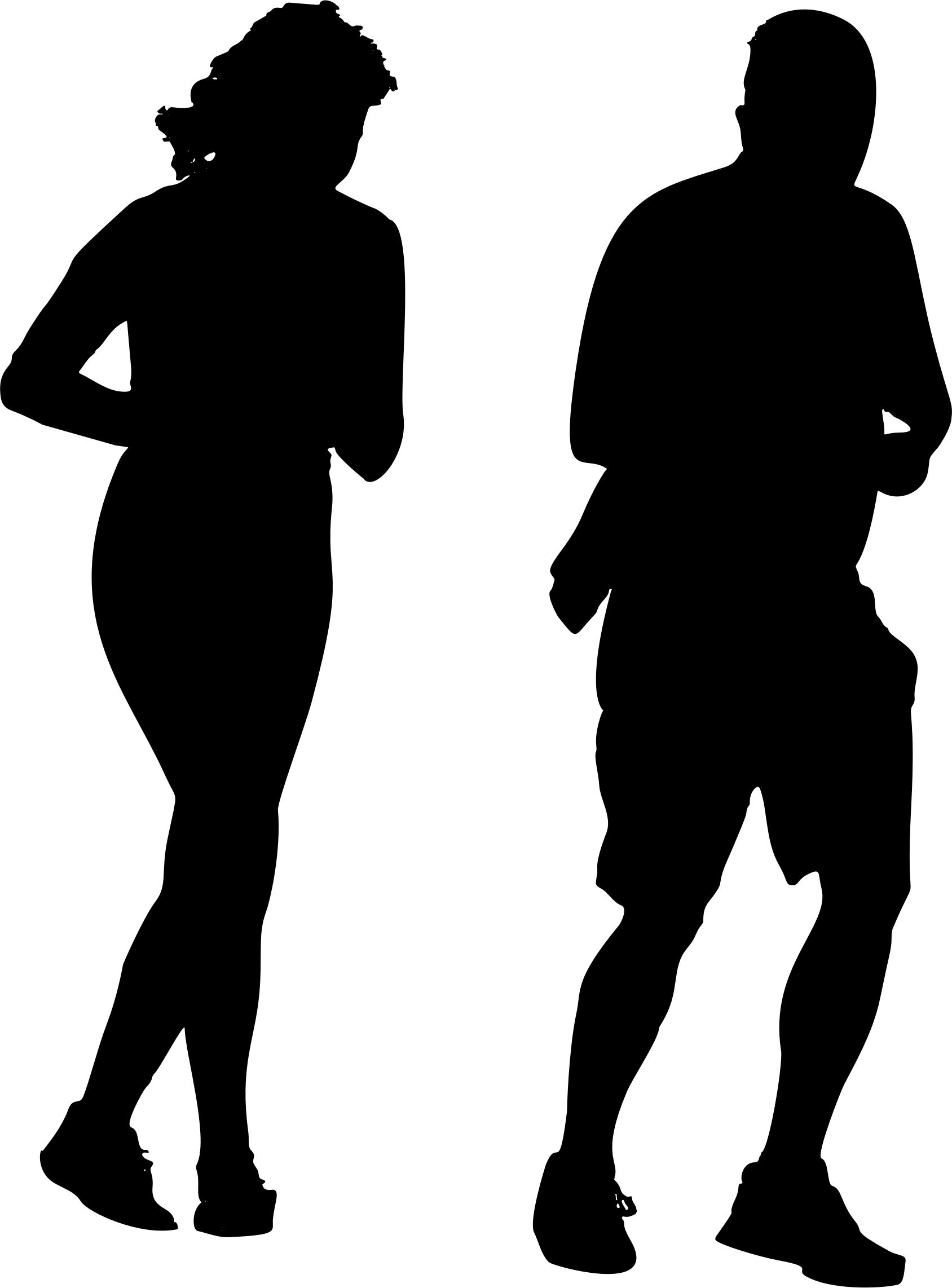 1688x2284 Jogging Couple Silhouette Icons Png