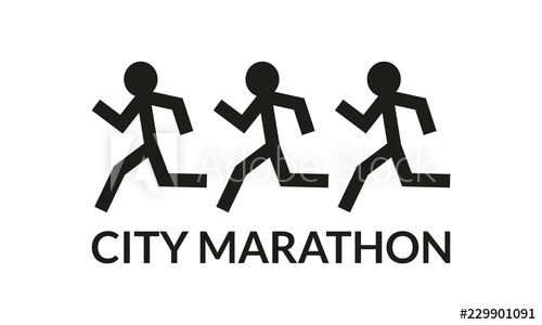 500x300 City Marathon Logo With Running Peoples Icon Run Logotype
