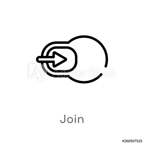 Outline Join Vector Icon Isolated Black Simple Line Element 500x500 Outline Join Vector Icon Isolated Black Simple Line Element