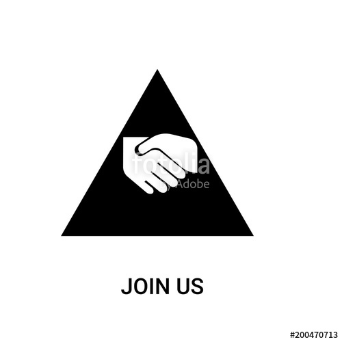 500x500 Join Us Icon On White Background, In Black, Vector Icon