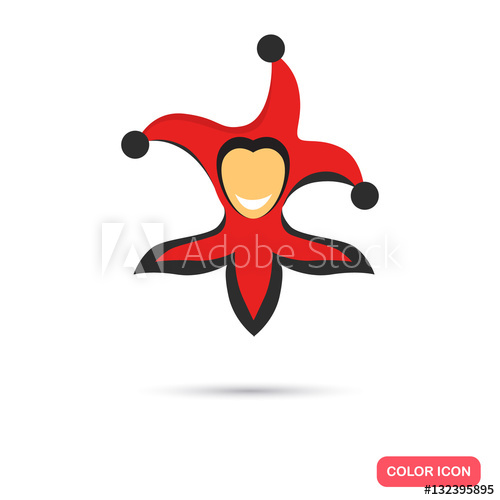 500x500 Playing Card Joker Color Flat Icon