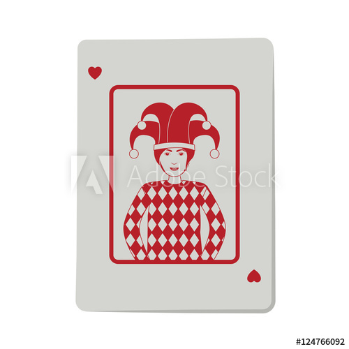 500x500 Casino Heart Joker Cards Poker Icon Icon Over White Background