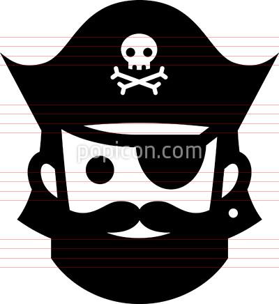 Pirate With Jolly Roger Hat Icon 400x436 Pirate With Jolly Roger Hat Icon