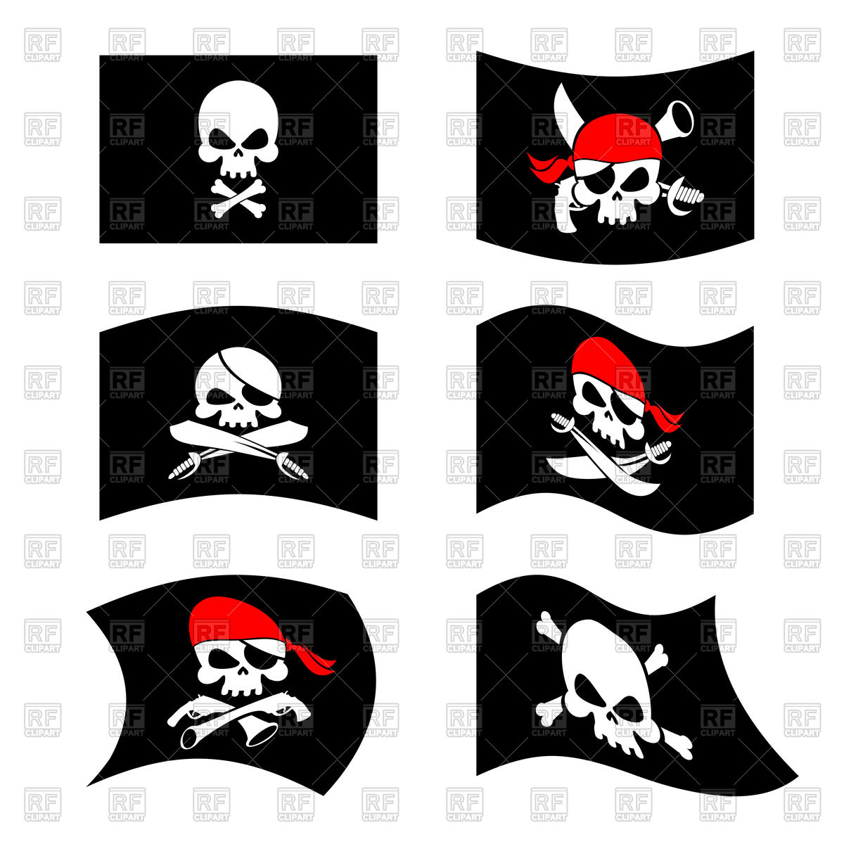 Set Of Jolly Roger Icons, Pirate Flag, Skull And Crossbones Vector 1200x1200 Set Of Jolly Roger Icons, Pirate Flag, Skull And Crossbones Vector