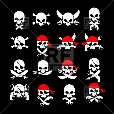 Set Of Jolly Roger Icon, Skull And Crossbones With Sabre And Sword 400x400 Set Of Jolly Roger Icon, Skull And Crossbones With Sabre And Sword