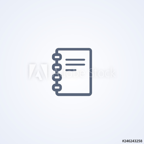 500x500 Notepad, Journal, Vector Best Gray Line Icon