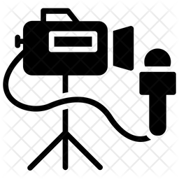 256x256 Journalist Camera Logo Icon Of Glyph Style