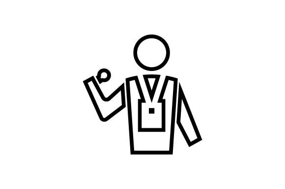 580x386 Reporter, Journalist Icon In Line Style Graphic