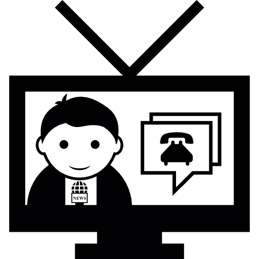 512x512 Television News Report With Male Journalist Icons Free Download