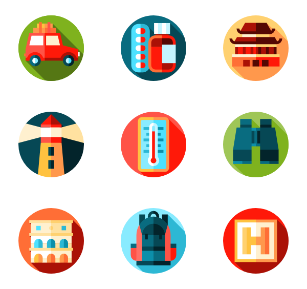 600x564 Travel Journey Icons