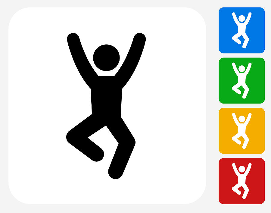 900x710 Man Jumping In Joy Icon Drawing