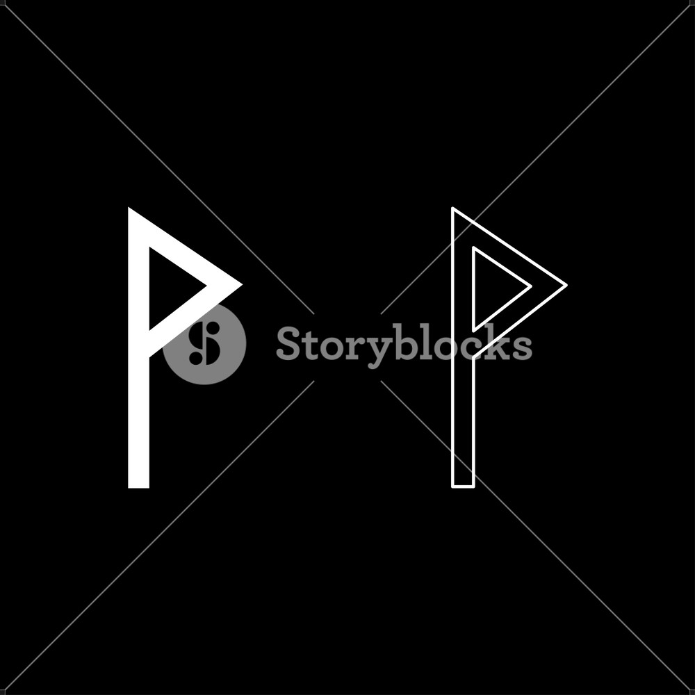 1000x1000 Vuno Rune Wunjo Symbol W Win Vane Joy Icon Set White Color