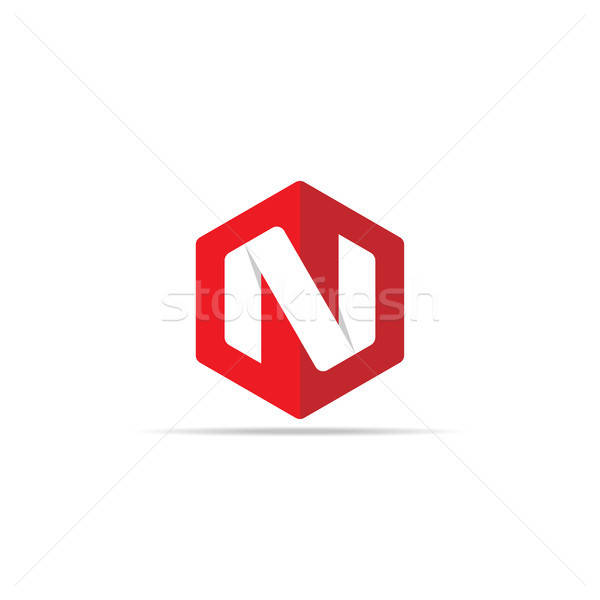 600x600 Letter N Logo Icon In Polygon Hexagonal Shape Concept Design