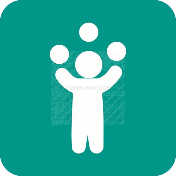 600x600 Juggling Balls Flat Round Corner Icon