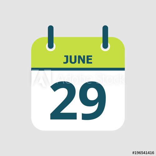 500x500 Flat Icon Calendar Of June Isolated On Gray Background