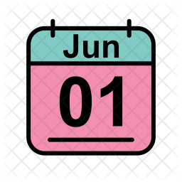 256x256 June Icon Of Colored Outline Style