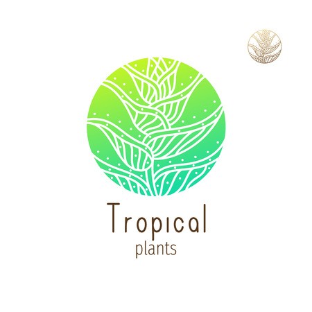450x450 Tropical Jungle Icon Symbol Logo Vector Illustration Royalty