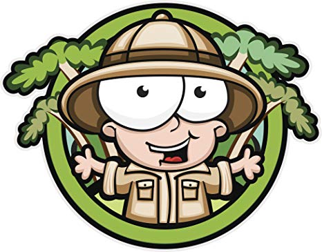 466x365 Simple Happy Safari Kid In Jungle Cartoon Icon Vinyl
