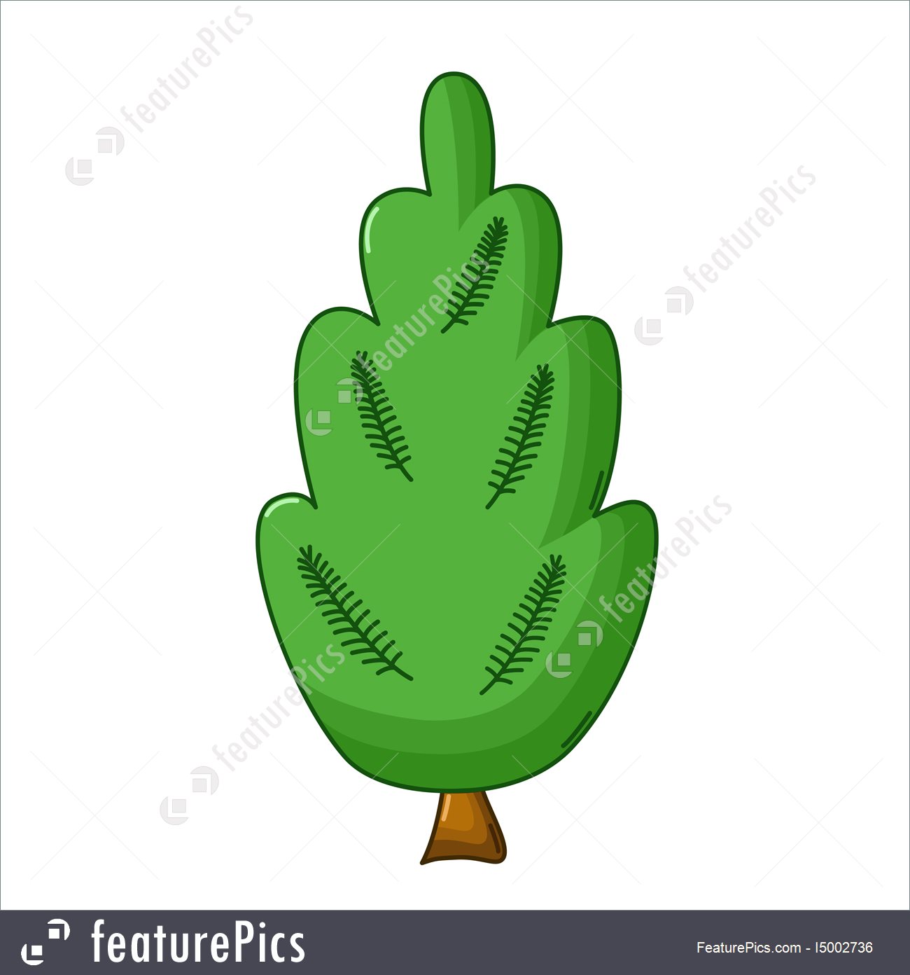 Juniper Tree Icon, Cartoon Style Illustration 1300x1392 Juniper Tree Icon, Cartoon Style Illustration